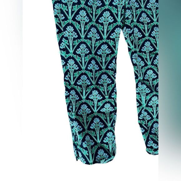 NWOT BODEN WOMENS VELVET PRINTED FLORAL GREEN DRESS PANTS WOMENS SIZE 4P - Picture 2 of 6